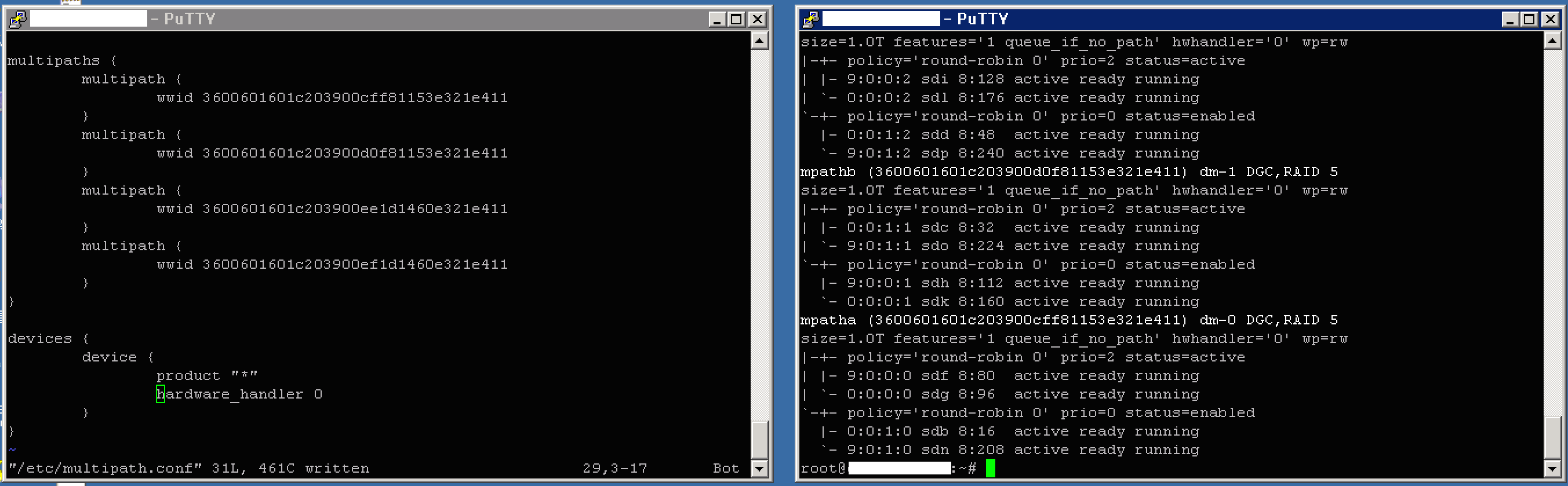 multipath disable-hwhandler
